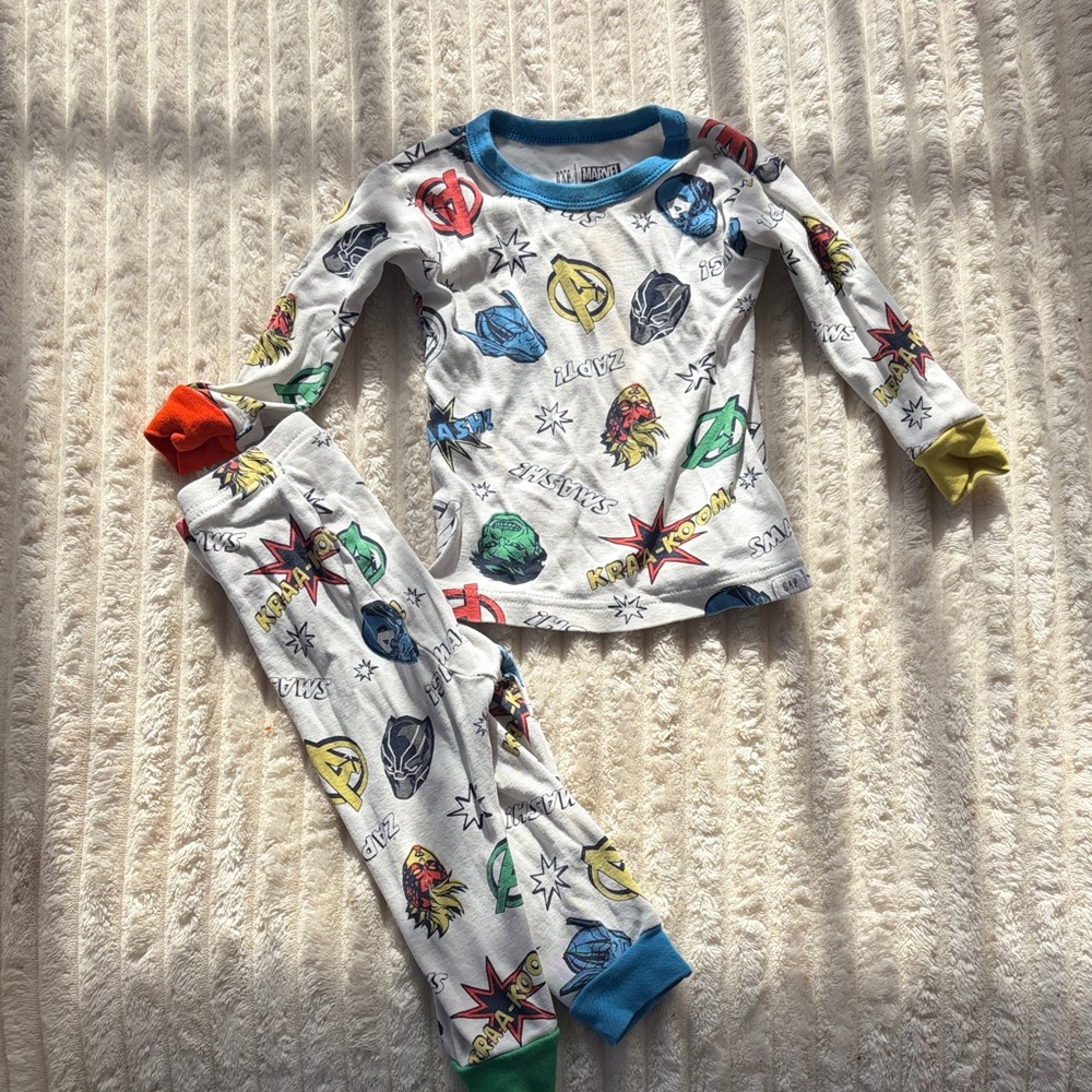 GAP Kids Pajama Set - Blue and Red Superhero Print
